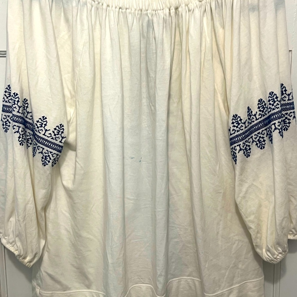 Chaps Boho White with Blue embroidery.  XL - Picture 2 of 3